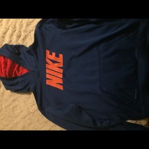 Like new orange and blue nike hoodie